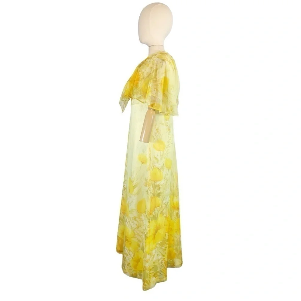 Vintage 60s 70s Gunne Sax Style Maxi Dress Size Large - Picture 5 of 11
